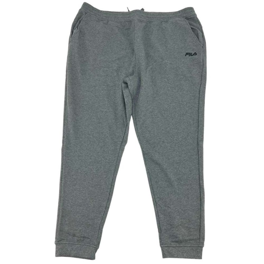 Fila Men's Grey Sweatpants with Black Logo | Size XXLarge